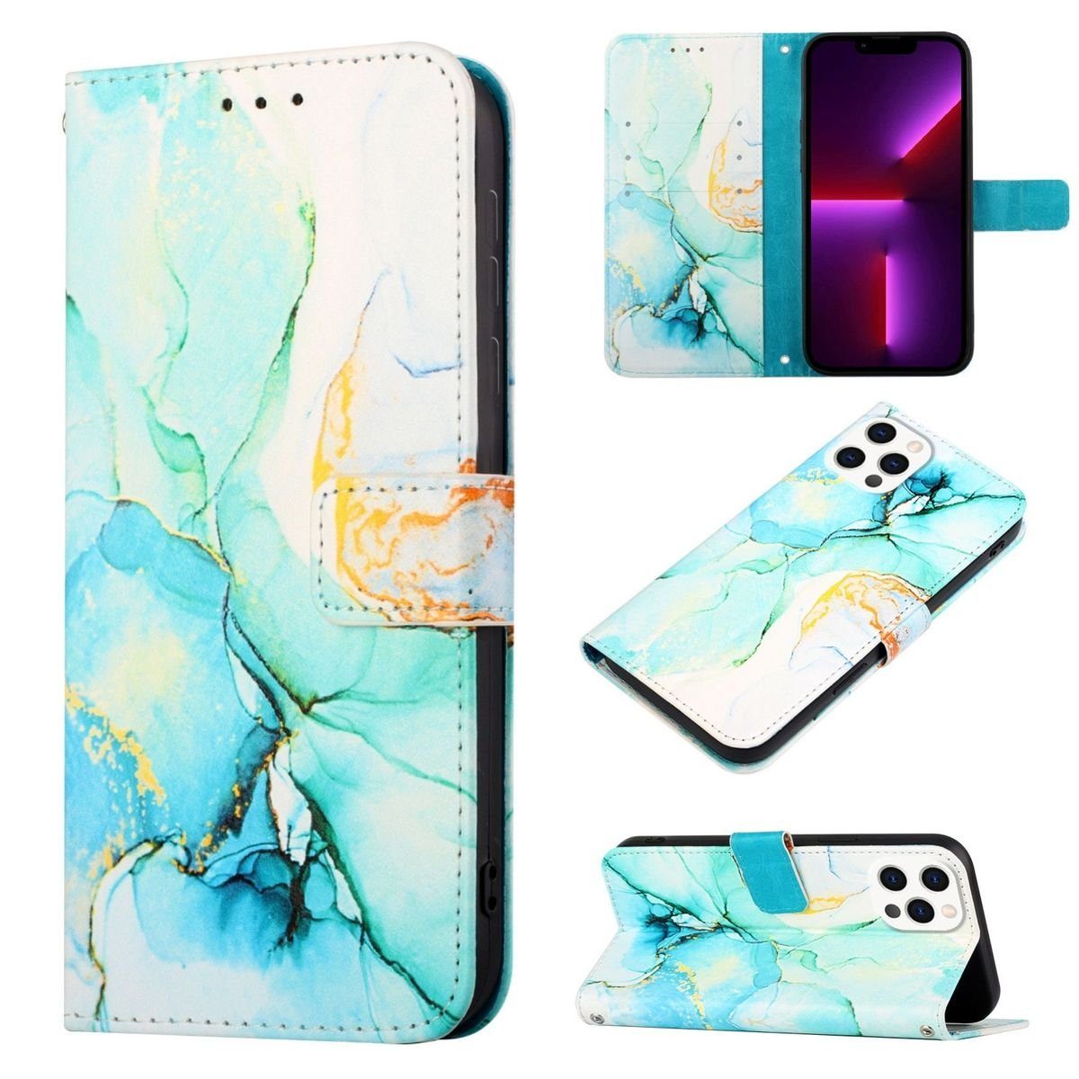 König Design Handyhülle Apple iPhone 15 Pro, Schutzhülle Schutztasche Case Cover Etuis Wallet Klapptasche Bookstyle