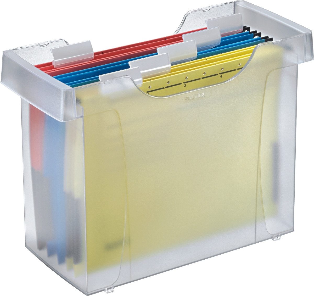 LEITZ Aufbewahrungsbox Hängemappenbox Mini-Aktei Plus A4 frost