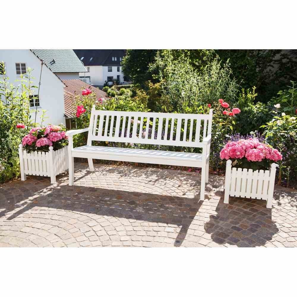GAUTZSCH Gartenbank in weiß, Kunststoff - 69x88x160cm (BxHxT)