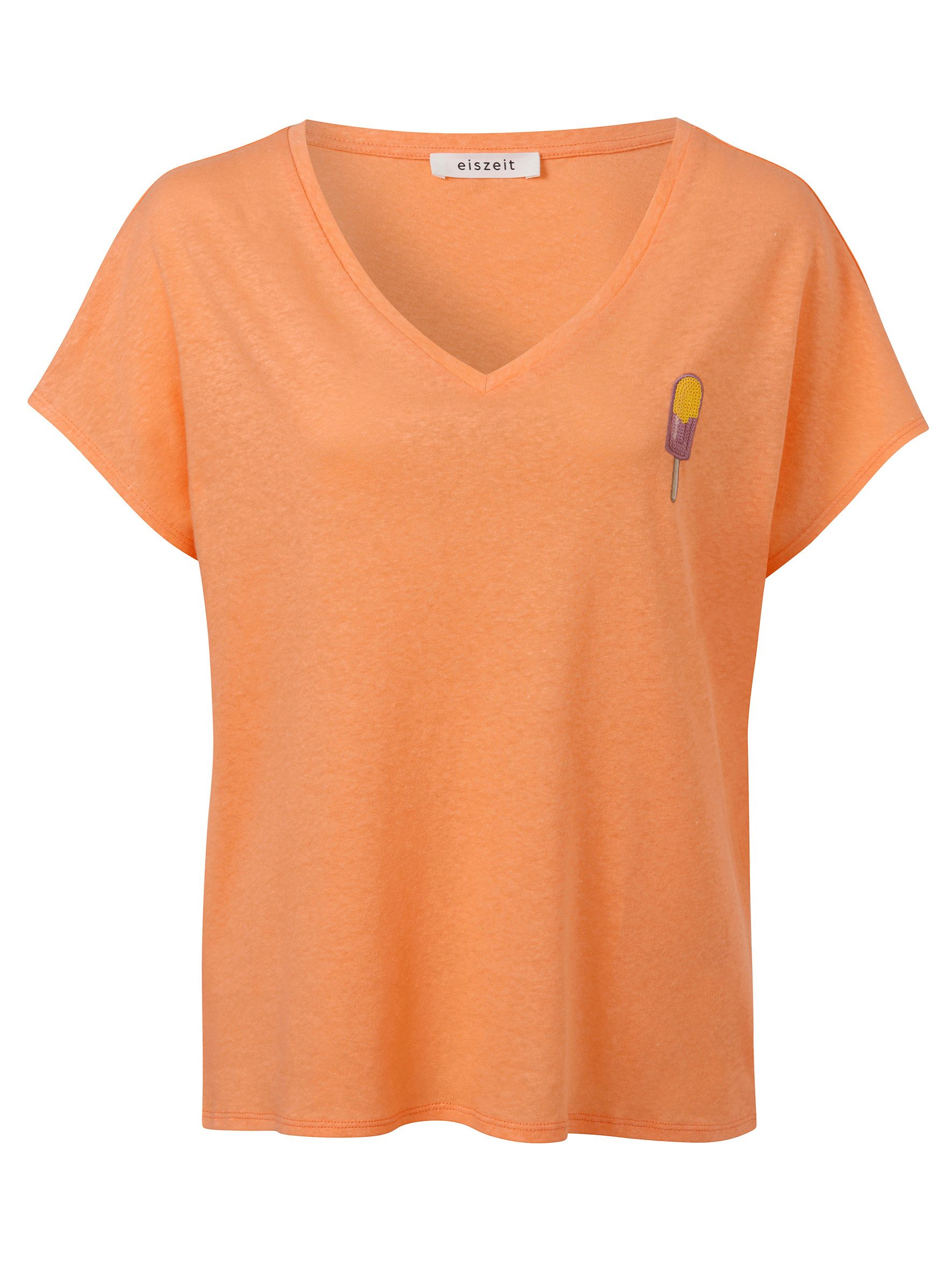 VIA APPIA T-Shirt T-Shirt V-Ausschnitt 1/2 Arm Motiv überschnittene
