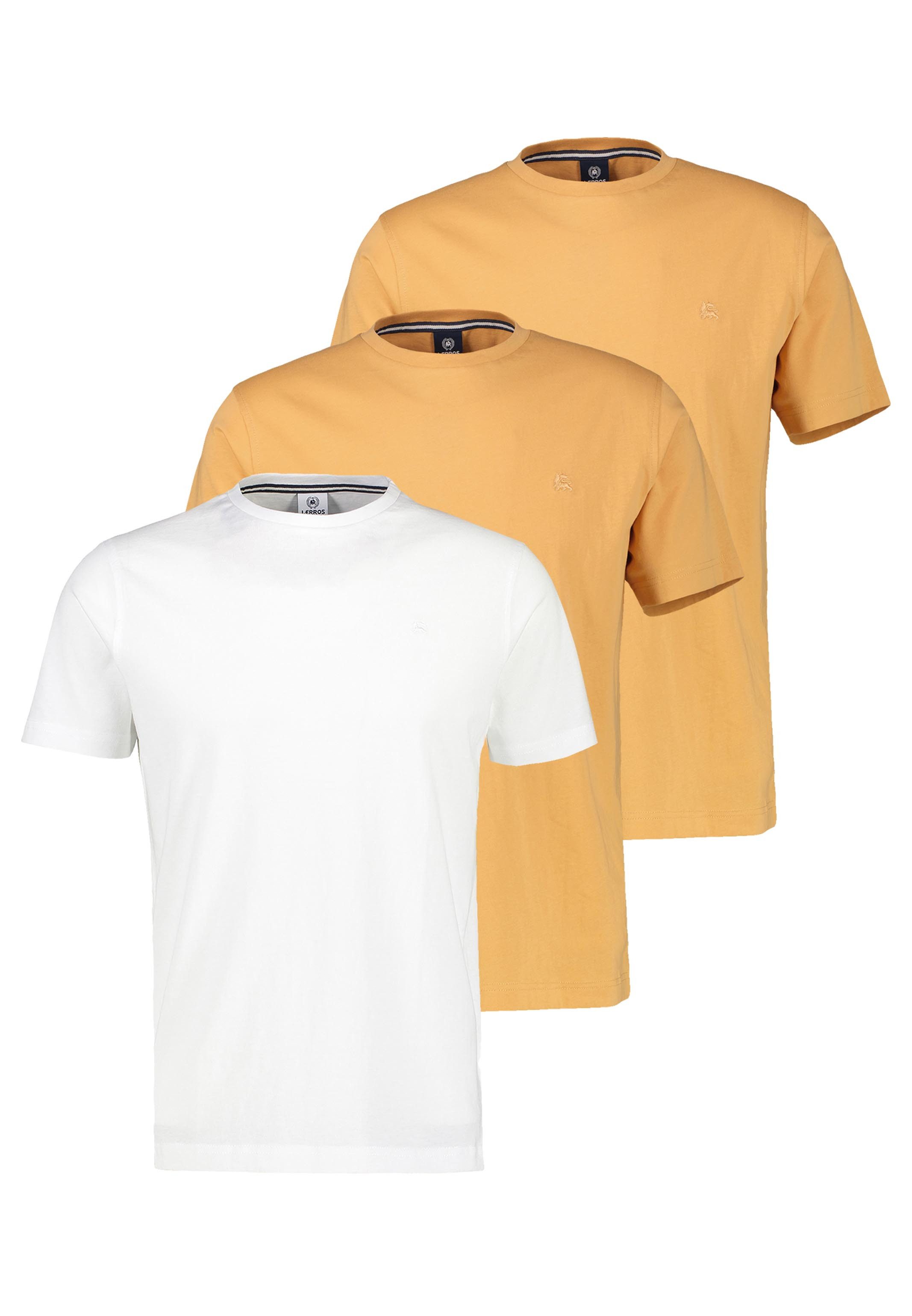 LERROS T-Shirt 3er Pack Basic (Spar-Set, 3-tlg) T-Shirt - Baumwolle - Atmungsaktiv - Atmungsaktive Baumwolle
