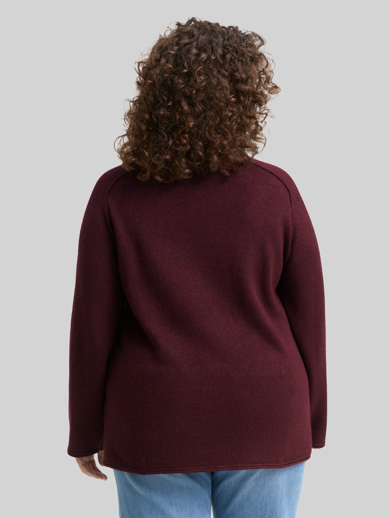 TOM TAILOR PLUS Strickpullover Pullover & Strickjacken Plus Size - Loose Fit Strickpullover mit Stehkragen