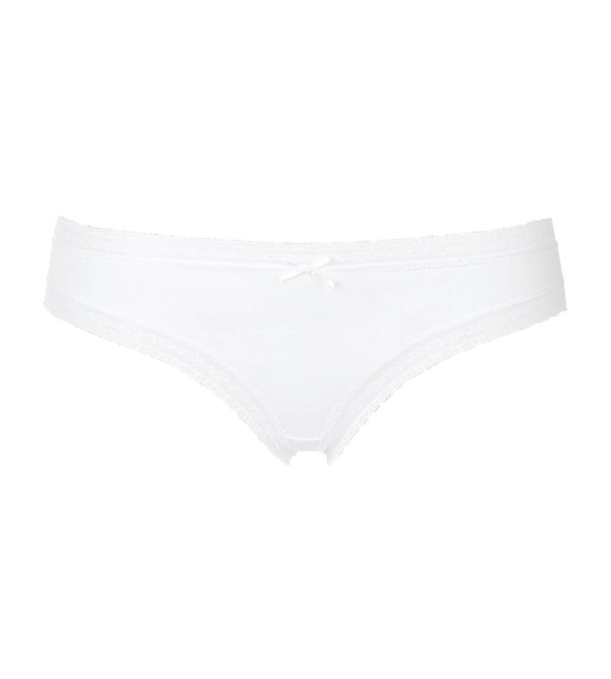 Tai-Slip Brief Cotton and Lace Mini