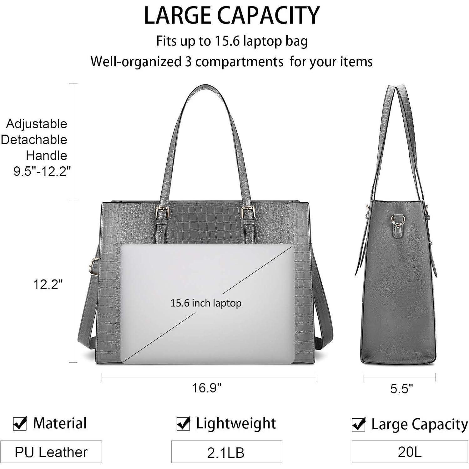 LuxusKollektion Laptoptasche Damen Handtasche Shopper Groß Elegant 15.6 Zoll Laptop Umhängetasche