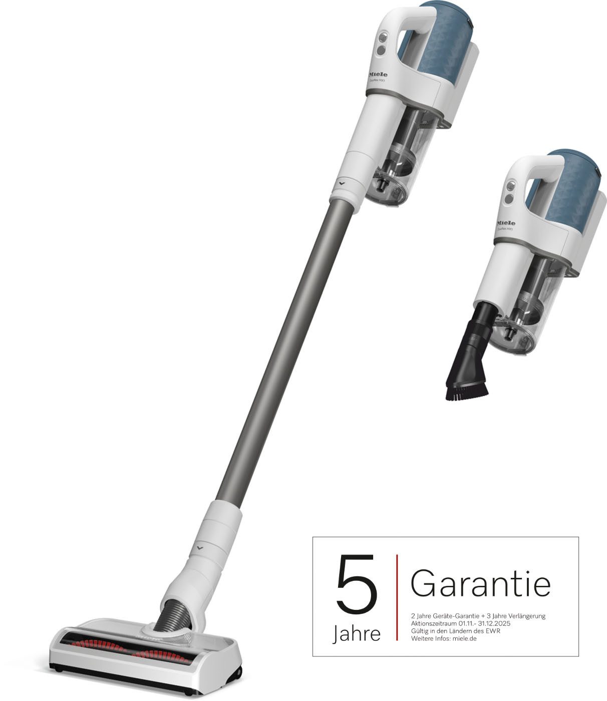 Miele Akku-Hand-und Stielstaubsauger Duoflex HX1 Akku Staubsauger, 2in1-Funktion, 3,15 kg leicht, 160 W, beutellos, Brilliantweiß Spacegrey Terrarot
