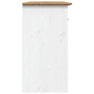 vidaXL Sideboard Sideboard BODO Weiß und Braun 115x43x79,5 cm Massivholz Kiefer (1 St)
