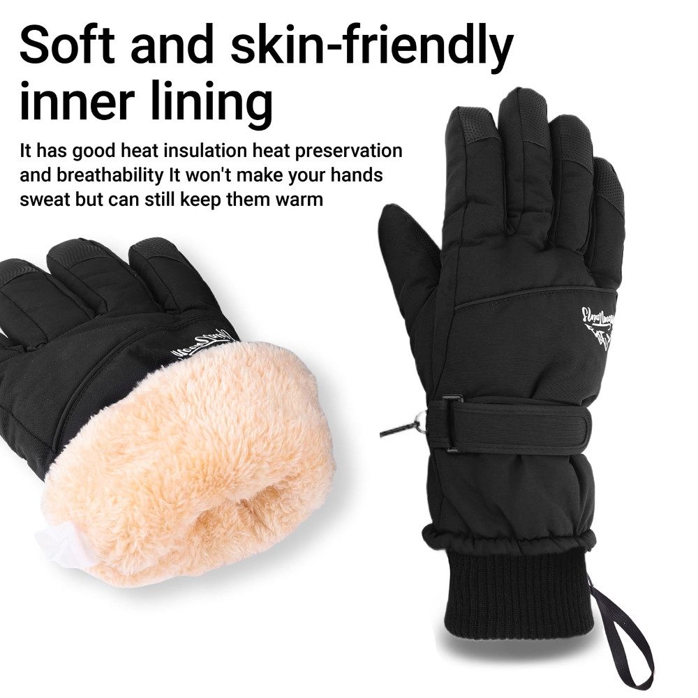 Blusmart Skihandschuhe Männer und Frauen Winter-Ski- und Schneehandschuhe (Warm und wasserdicht, Rutschfeste Touchscreen-Handschuhe) Für Gehen, Reiten, Laufen, Sport, Skifahren