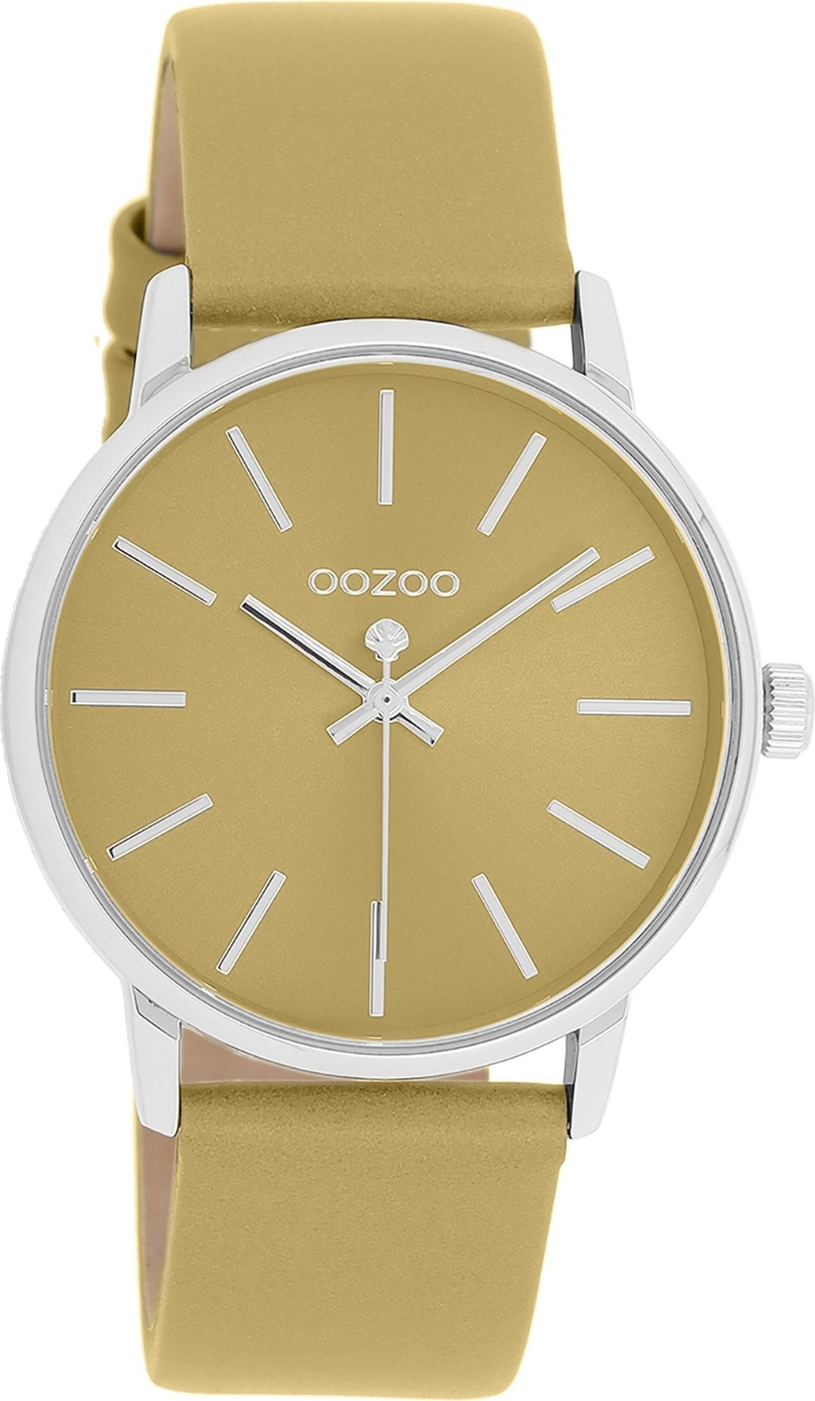 Quarzuhr Oozoo Damen Armbanduhr sandgelb beige