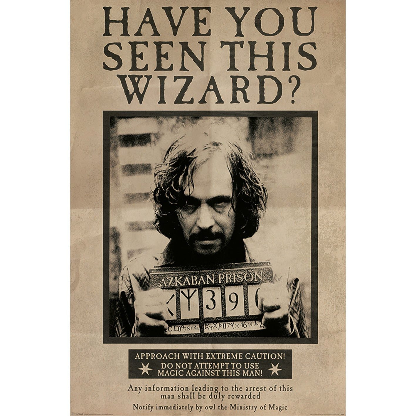 Harry Potter Poster Wanted Sirius Black, Azkaban Gesucht Plakat Wanddekoration