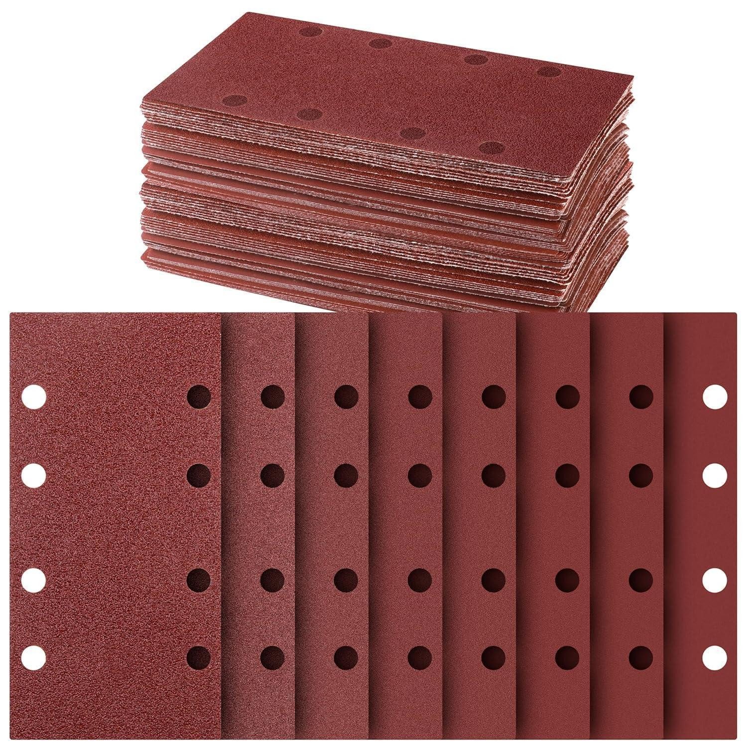 LuxusKollektion Schleifpapier Schleifblatt Set 40 Stück 93 x 185 mm Klett 8 Löcher Körnung 60-1000