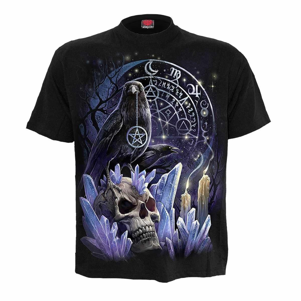 T-shirt Homme Gothic Bat Curse - Manches Courtes, Noir, Coupe Standard - Style Rock/Horreur