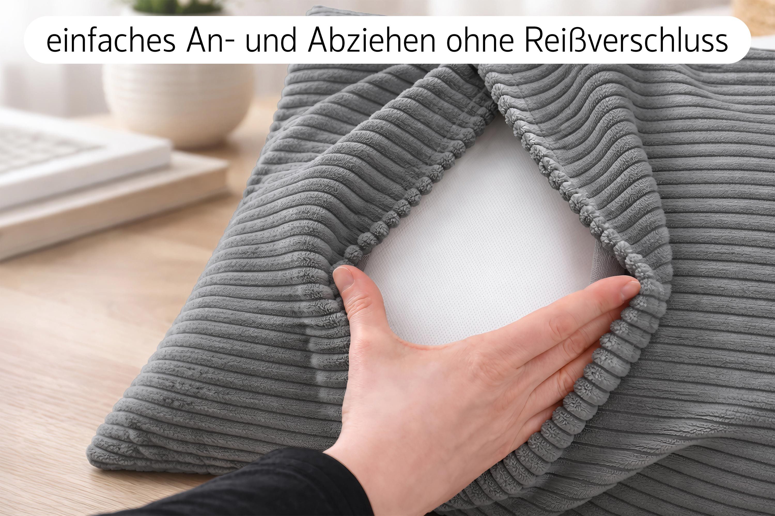 Amilian Dekokissen Sofakissen Zierkissen 4er-Set - angenehm weich, mit Füllung, formstabile Füllung weich und gemütlich