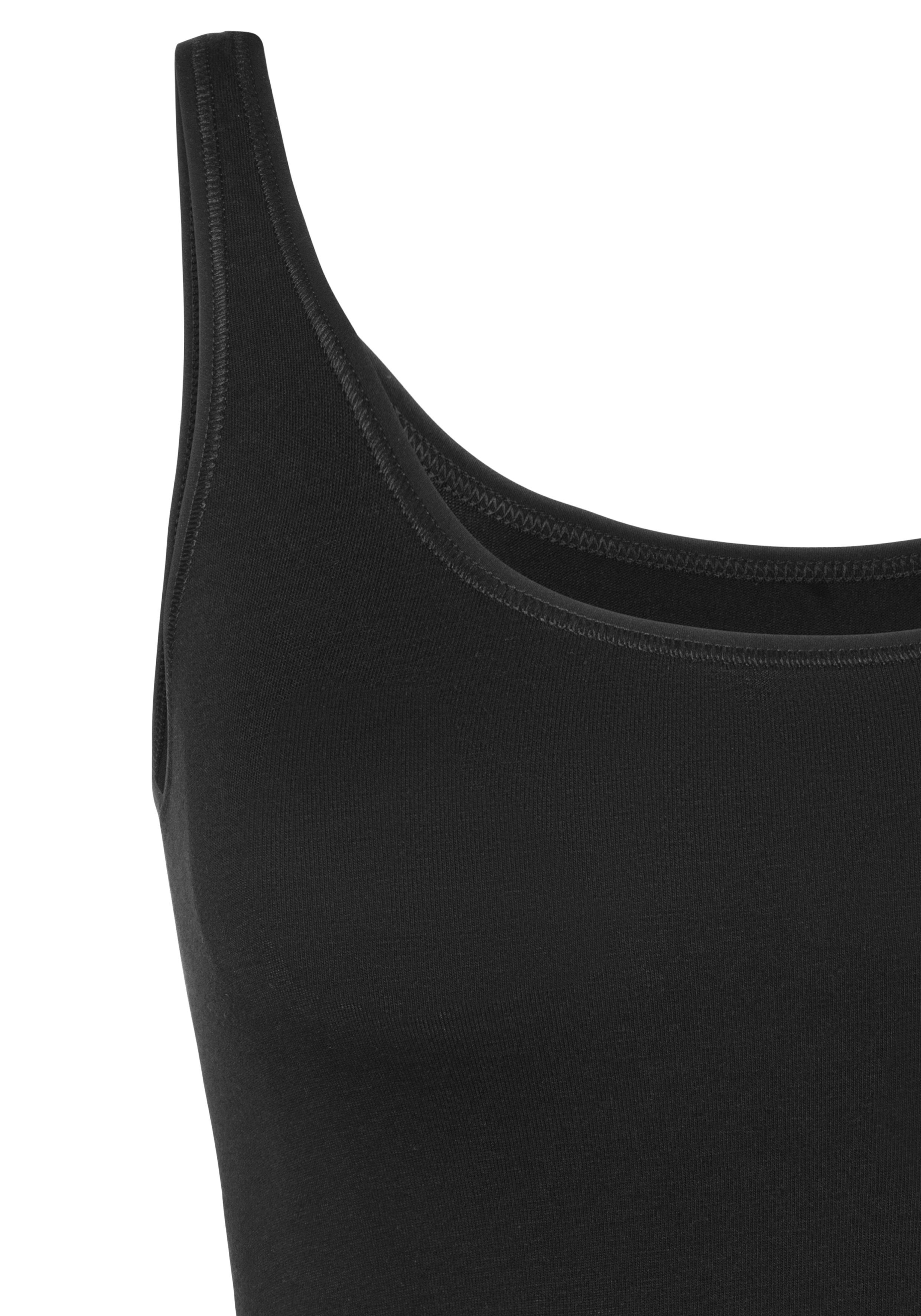 schwarz elastischer Schiesser Single-Jersey-Qualität mit Unterhemd (2er-Pack)