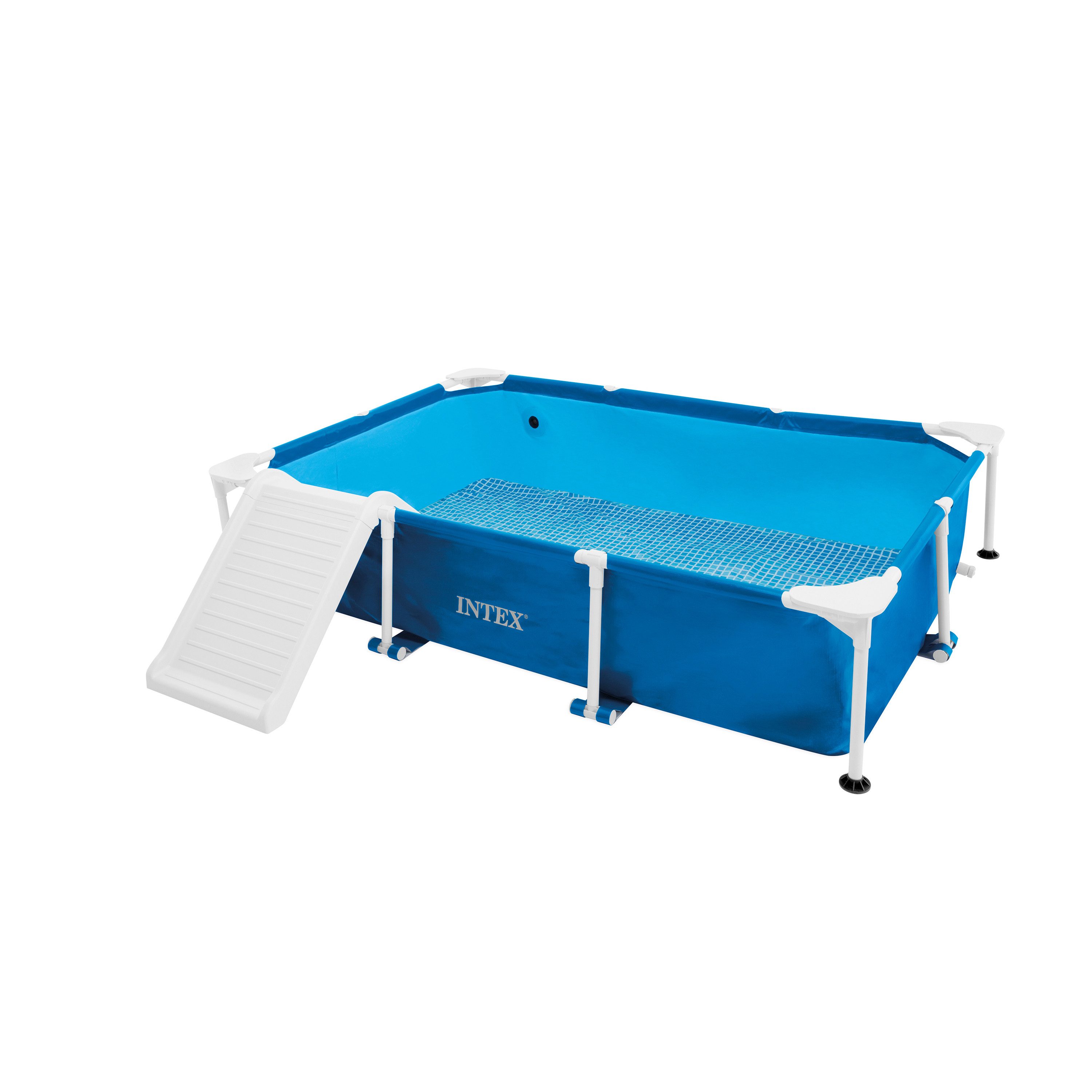 Intex Planschbecken INTEX 48404GN - Hundepool Set (229x152x45,7cm), inkl. Filterpumpe, Rampe & Abdeckung