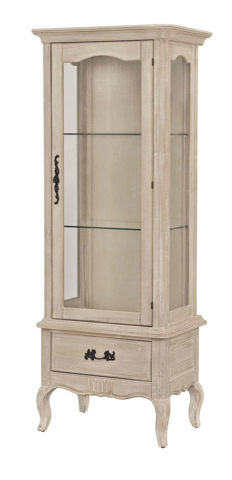 Livin Hill Vitrine Venezia Bianco Hellbeige, Birkenholz, provenzalischer Stil