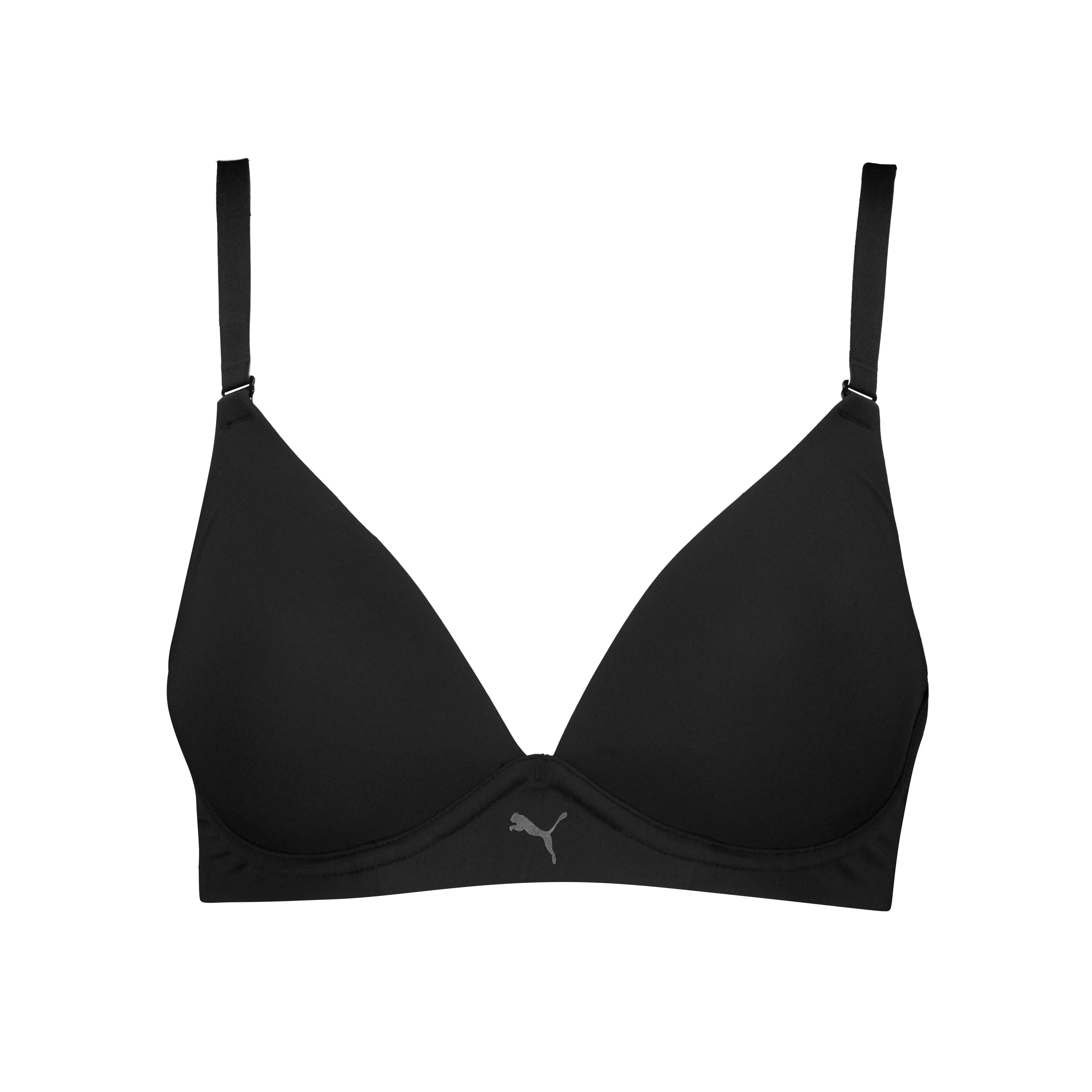 PUMA Soft-BH PUMA WOMEN MICROFIBER SOFT PADDED BRA 1P mit wendbaren und verstellbaren Trägern, Logodruck vorn – Bild 2 von 5