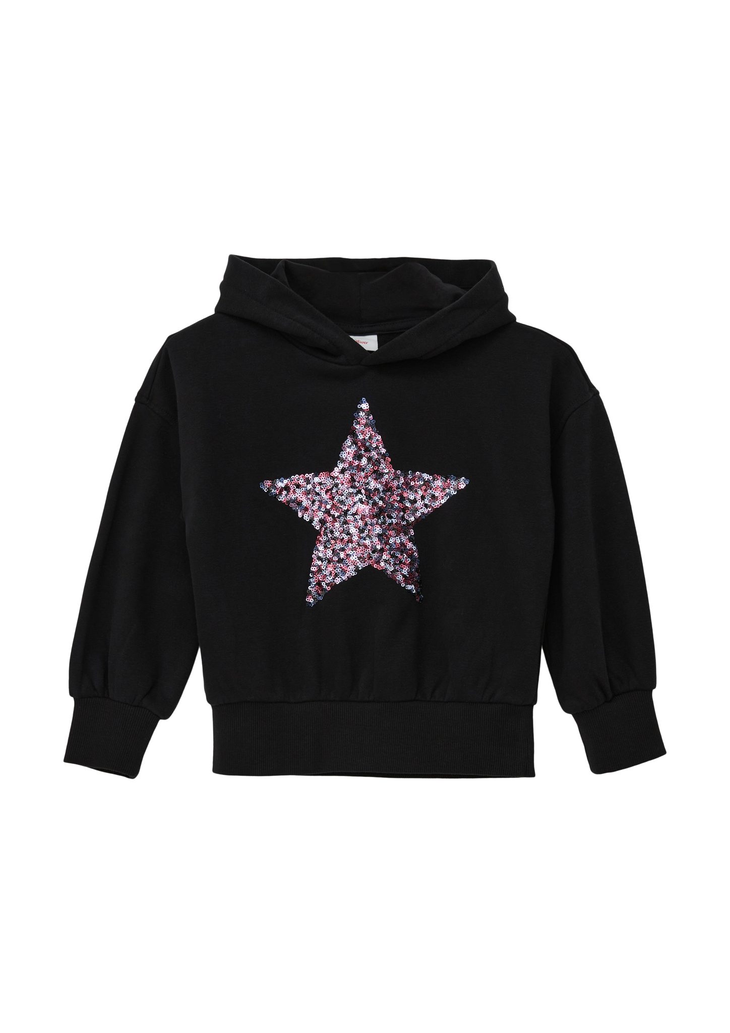 s.Oliver Sweatshirt Pailletten schwarz Pailletten-Stern mit Sweatshirt