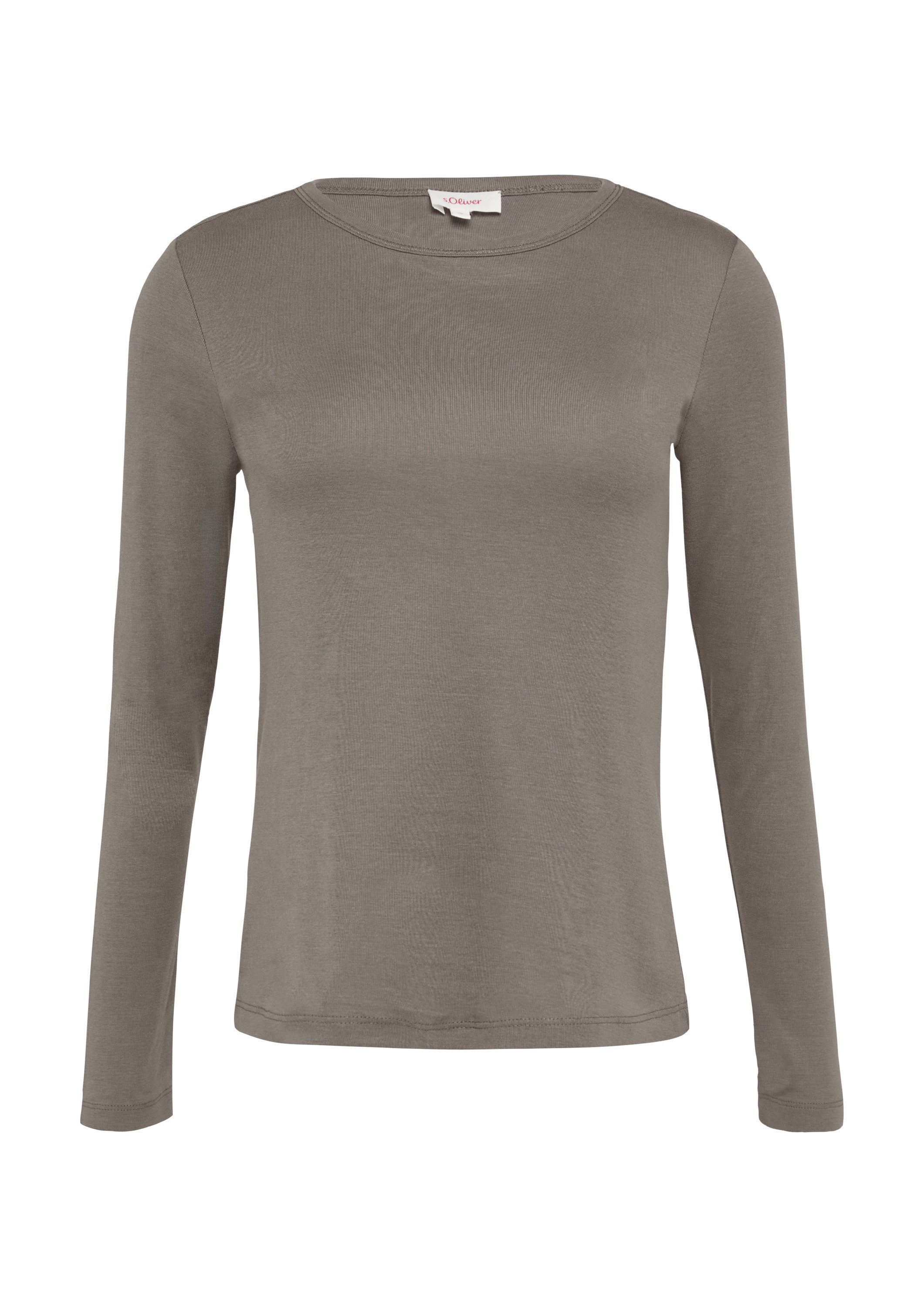 s.Oliver Langarmshirt T-Shirt Elastisches Longsleeve mit Rundhalsausschnitt günstig online kaufen