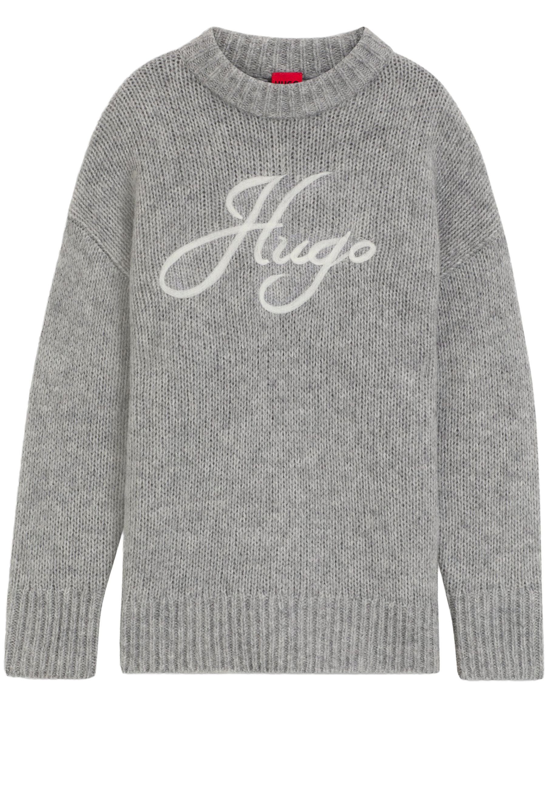 HUGO Strickpullover Sloguinny mit Logo-Schriftzug (1-tlg)