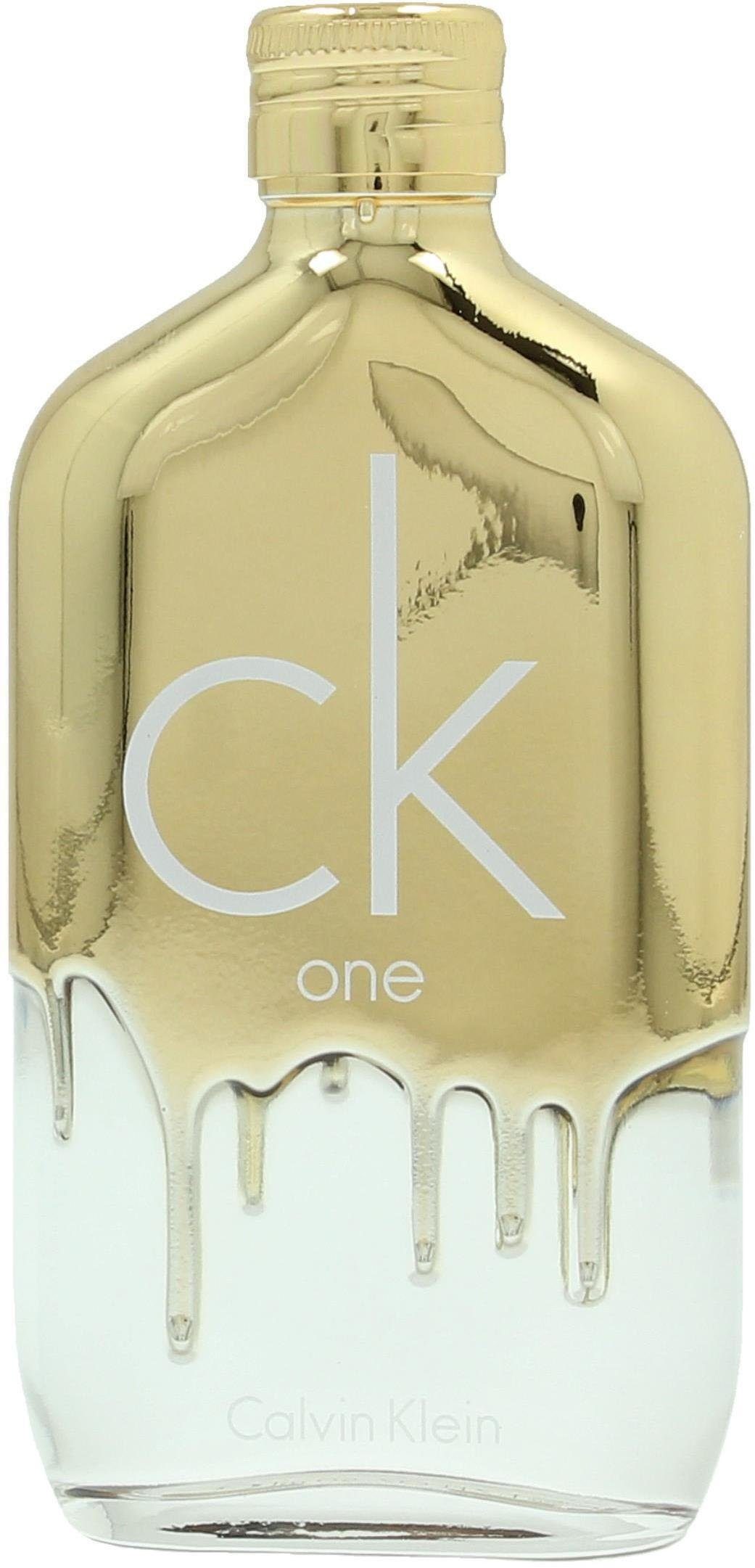 Calvin Klein Eau de Toilette CK One Gold, Holziger Unisex-Duft mit Feige, Jasmin, Veilchen und Vetiver.