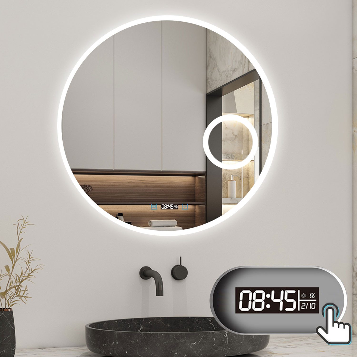 Aica Sanitär Badspiegel Rund Badezimmerspiegel Wandspiegel günstig online kaufen