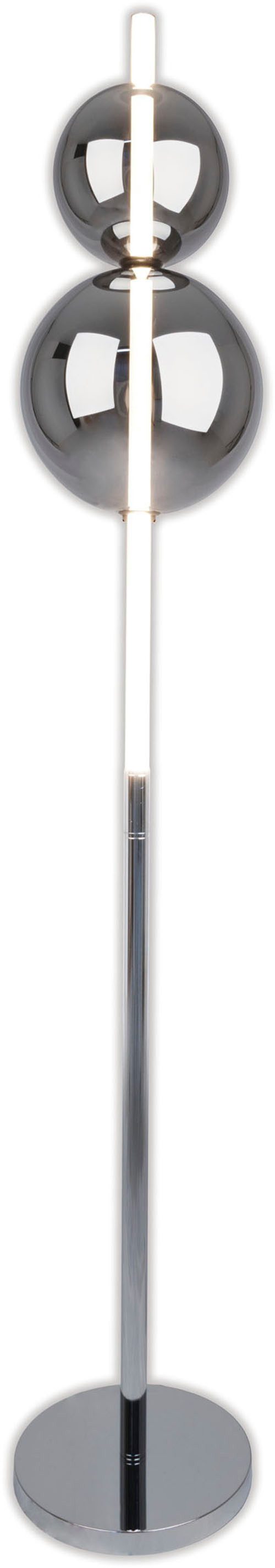 näve Stehlampe NOVA, Dimmfunktion, LED fest integriert, Warmweiß, Dimmbar; transparent