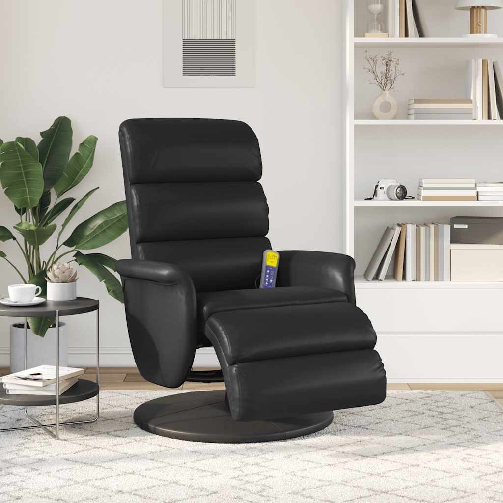 vidaXL Sessel Massagesessel mit Fußteil Schwarz Kunstleder (1-St) günstig online kaufen