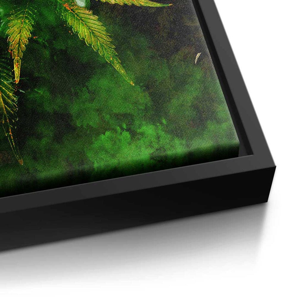 DOTCOMCANVAS® Leinwandbild, Premium Leinwandbild - - Rahmen Pop ohne Art Death Green - Mindset Motivation 