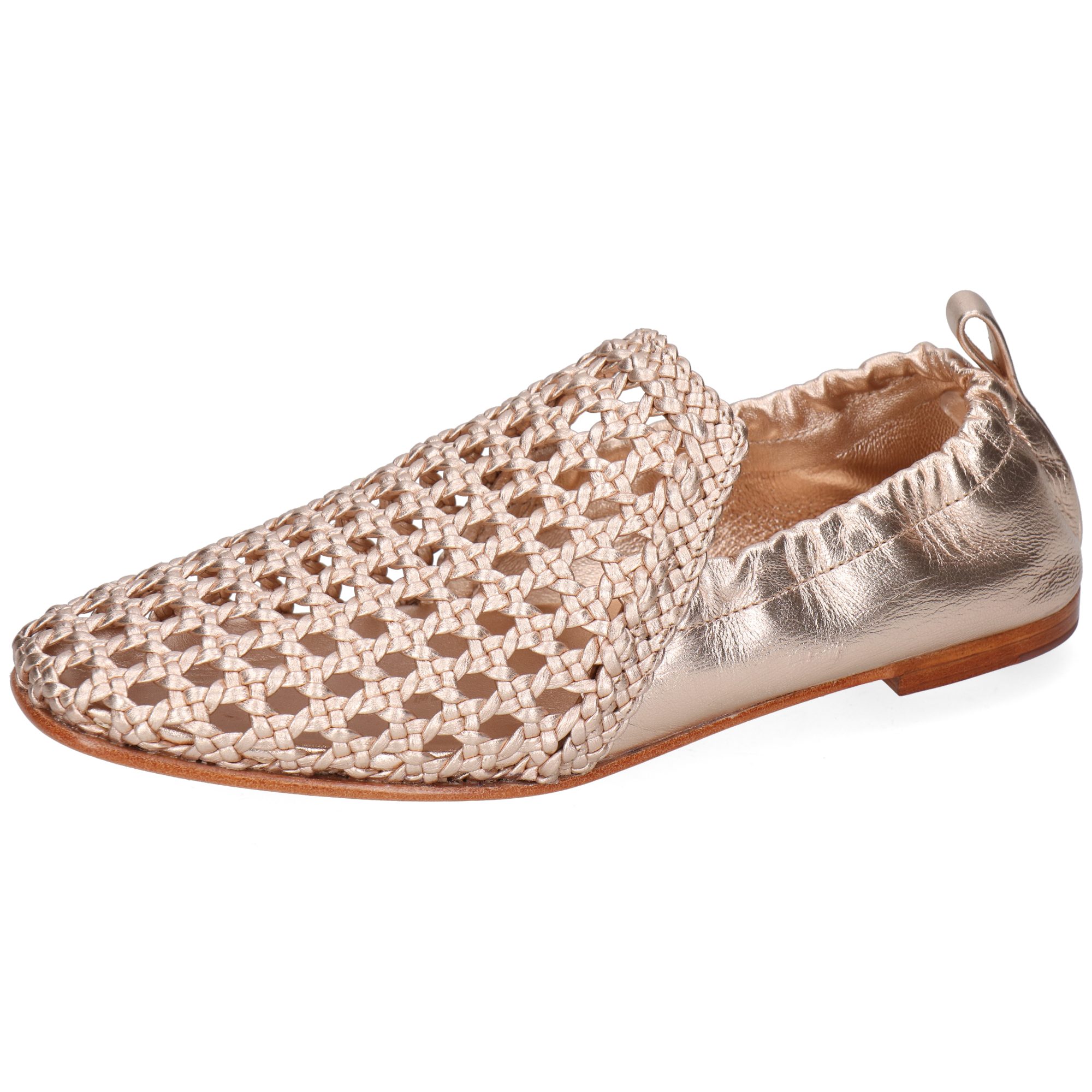 Melvin & Hamilton Melly 7 Leder-Geflochtene Schuhe für Damen Loafer Flache Absätze, Echtes Leder, Von Hand geflochten