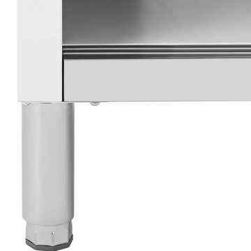 Royal Catering Arbeitstisch Arbeitsschrank Edelstahl - 100x50cm - 330kg Tragkraft - Royal Catering