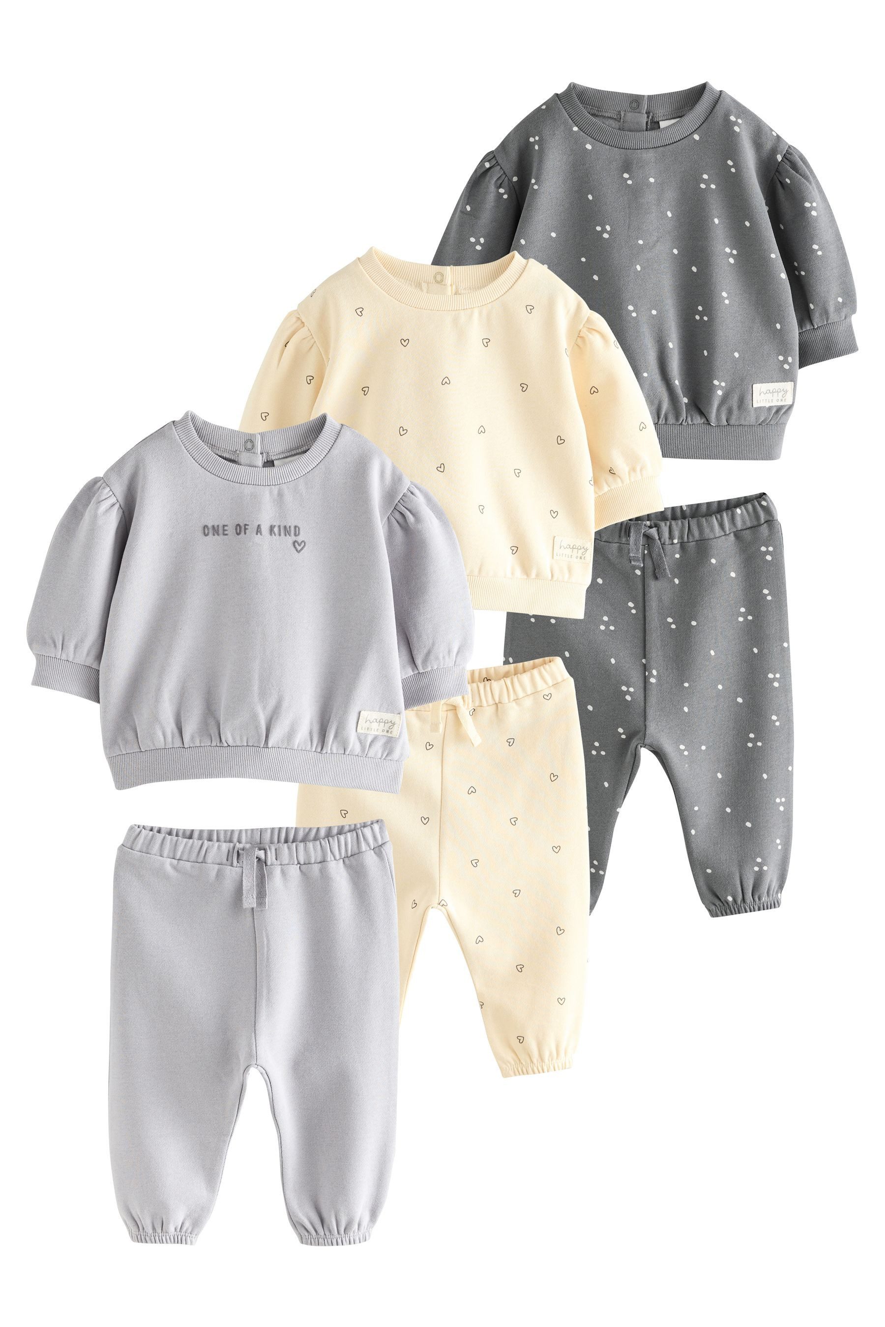 Next Sweatanzug 6er-Set Baby Sweatshirt und Jogginghosen (6-tlg)