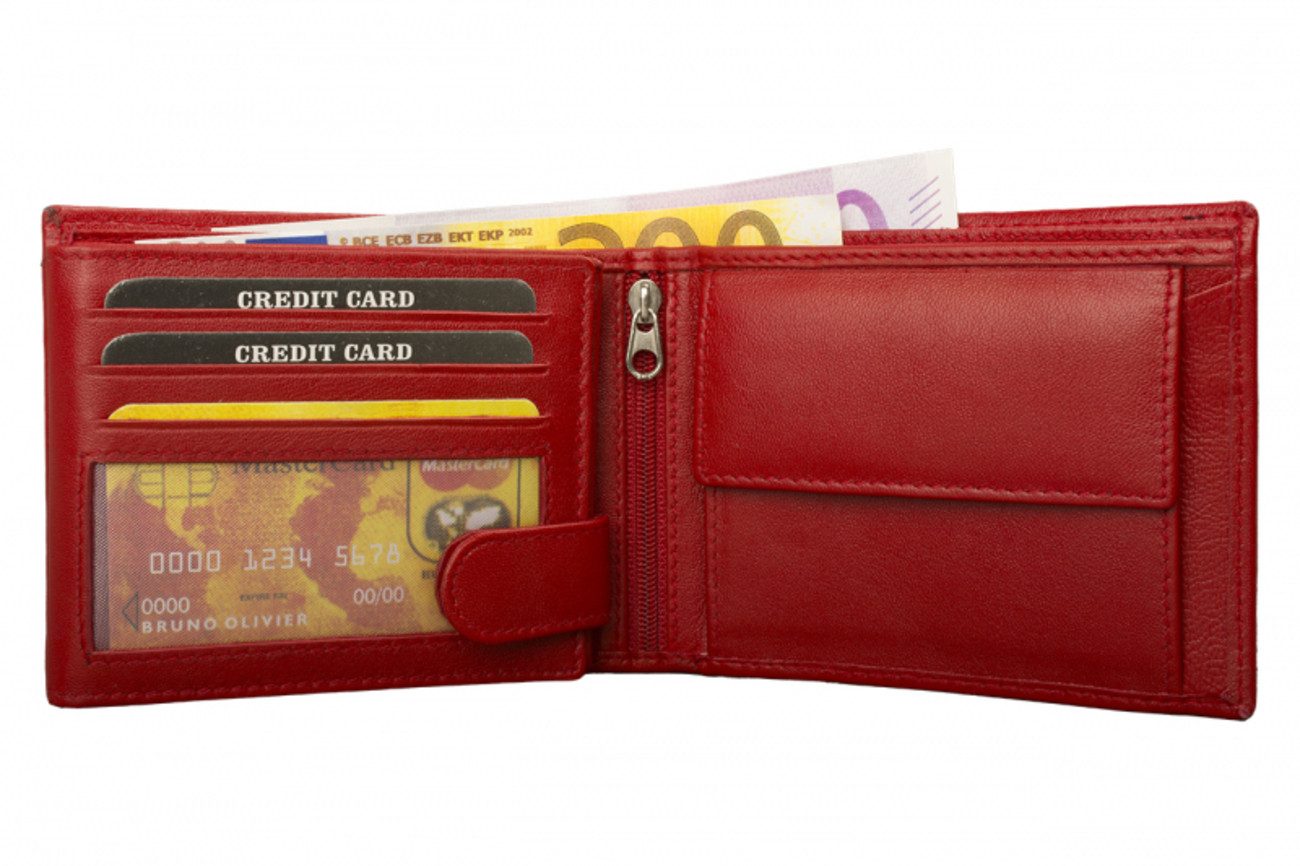 Geldbörse Geldbörse Nappa-Leder Scheintasche rot uni (1-tlg) günstig online kaufen