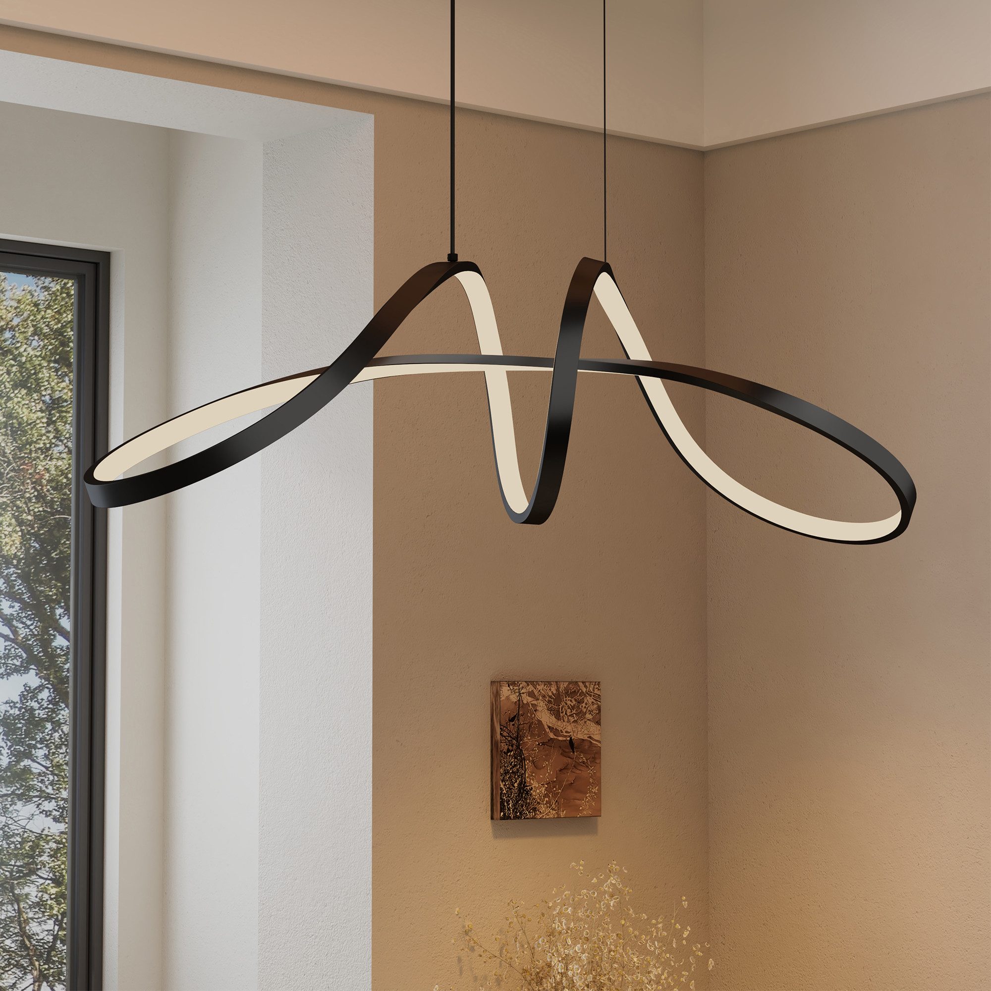 doporro LED Pendelleuchte dimmbar Hängeleuchte Esstisch mit Fernbedienung H günstig online kaufen