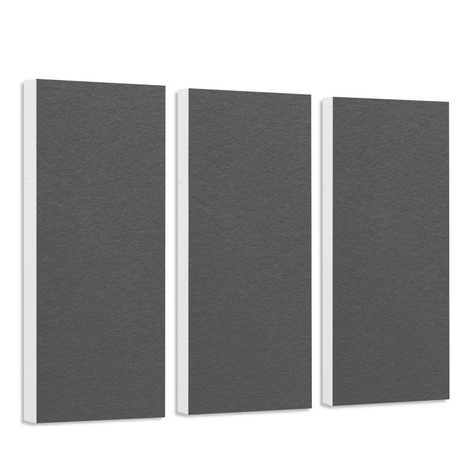 platino24 Akustikplatte 3 Rechtecke aus Basotect ® G+ mit Akustikfilz, je 825x275x50mm