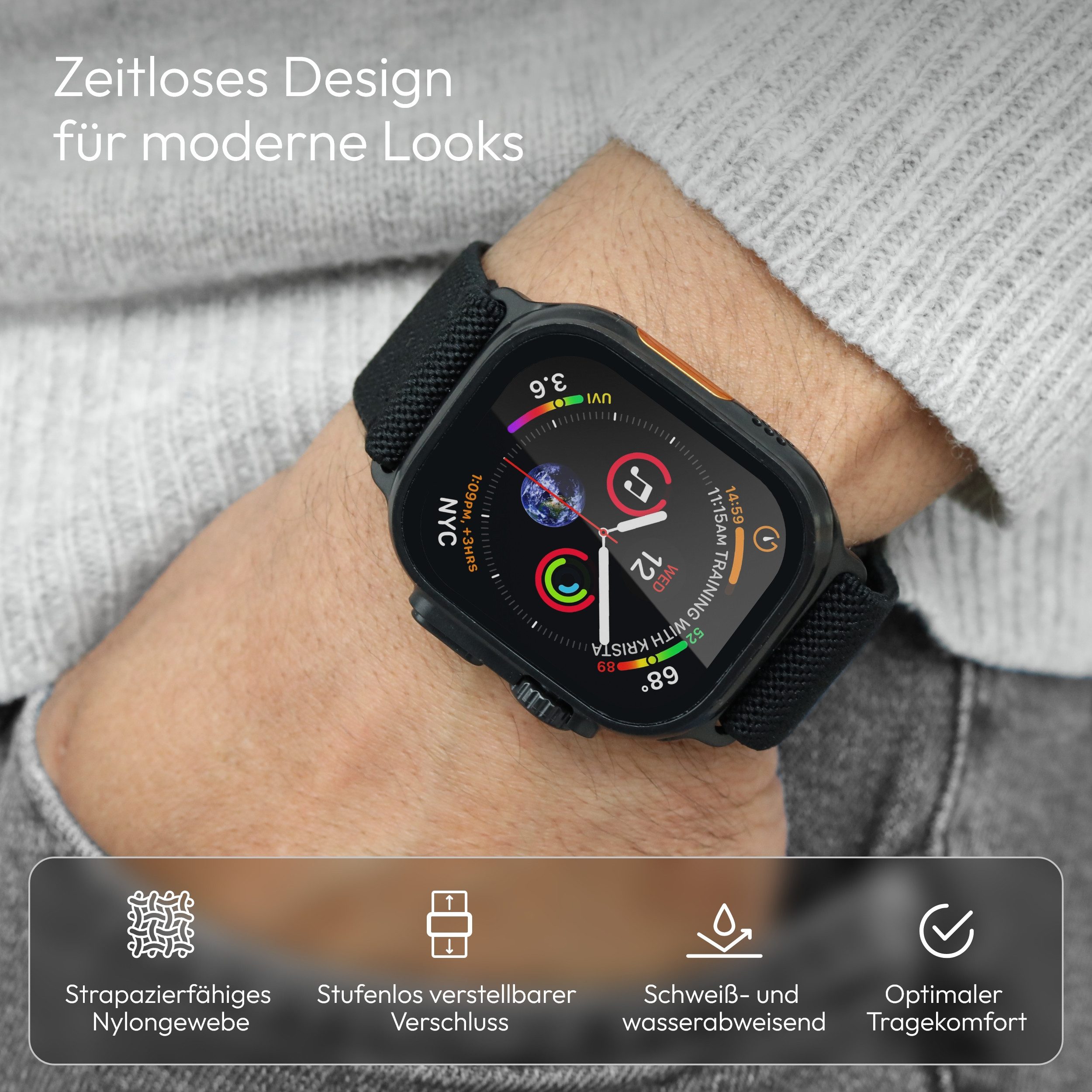 VONMÄHLEN Smartwatch-Armband Classic Nylon Loop günstig online kaufen