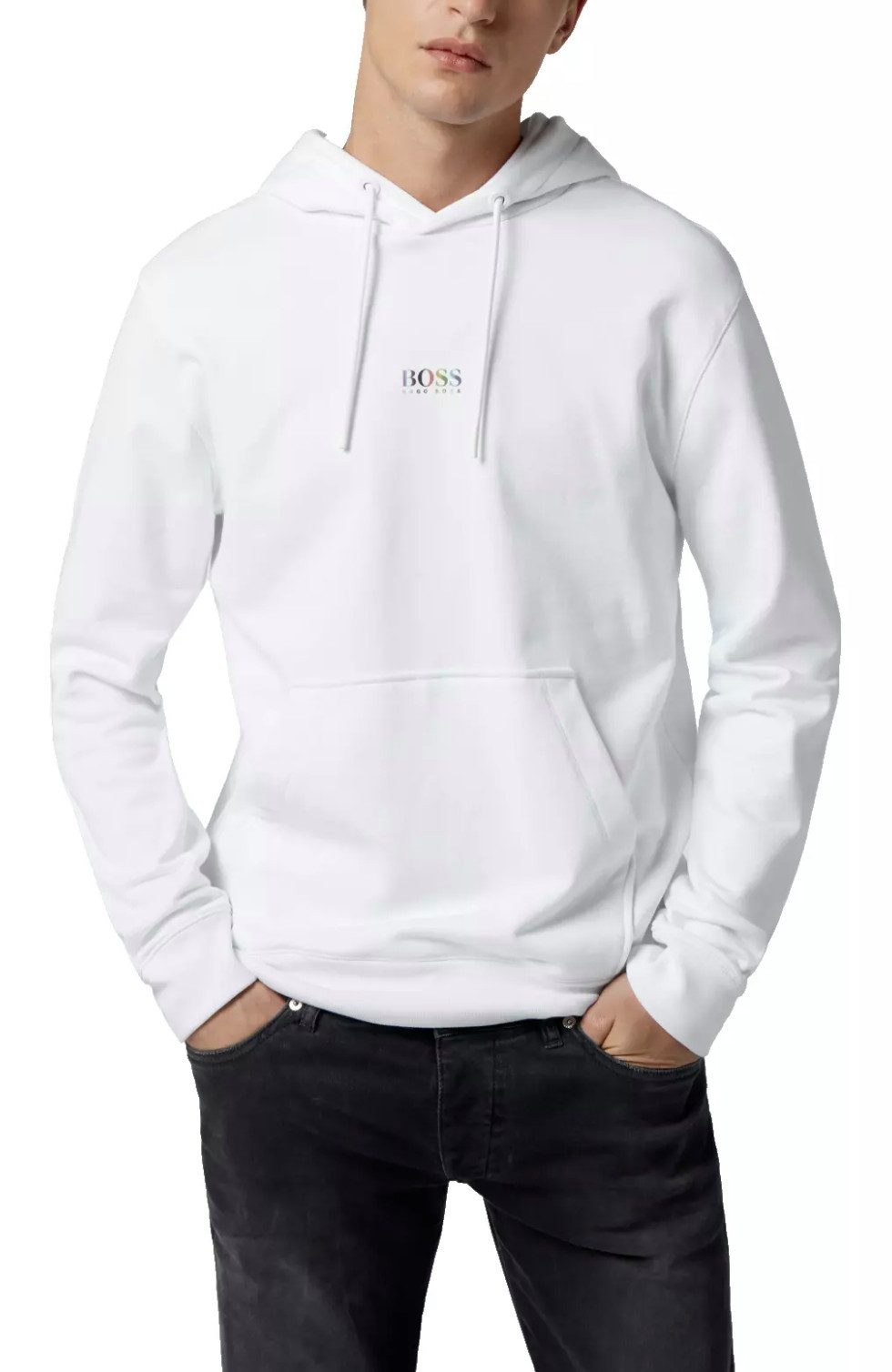 BOSS Kapuzensweatjacke WeLOVE Unisex Hoodie Regular Fit – Kapuze mit Kordelzug – Kängurutasche