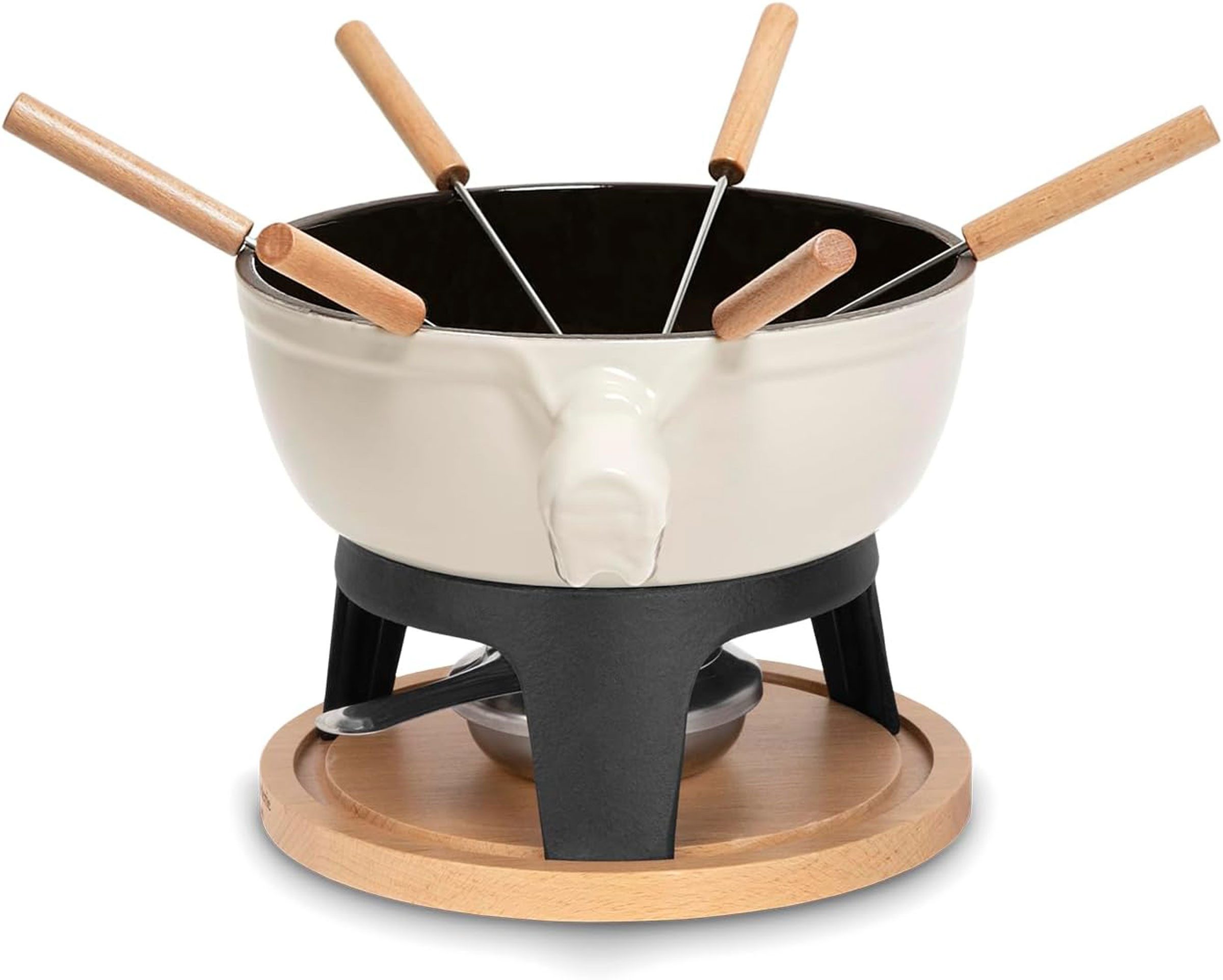 H.Koenig Fondue Mont Blanc La Fonderie 1890 Fondue Set in Holz-Optik