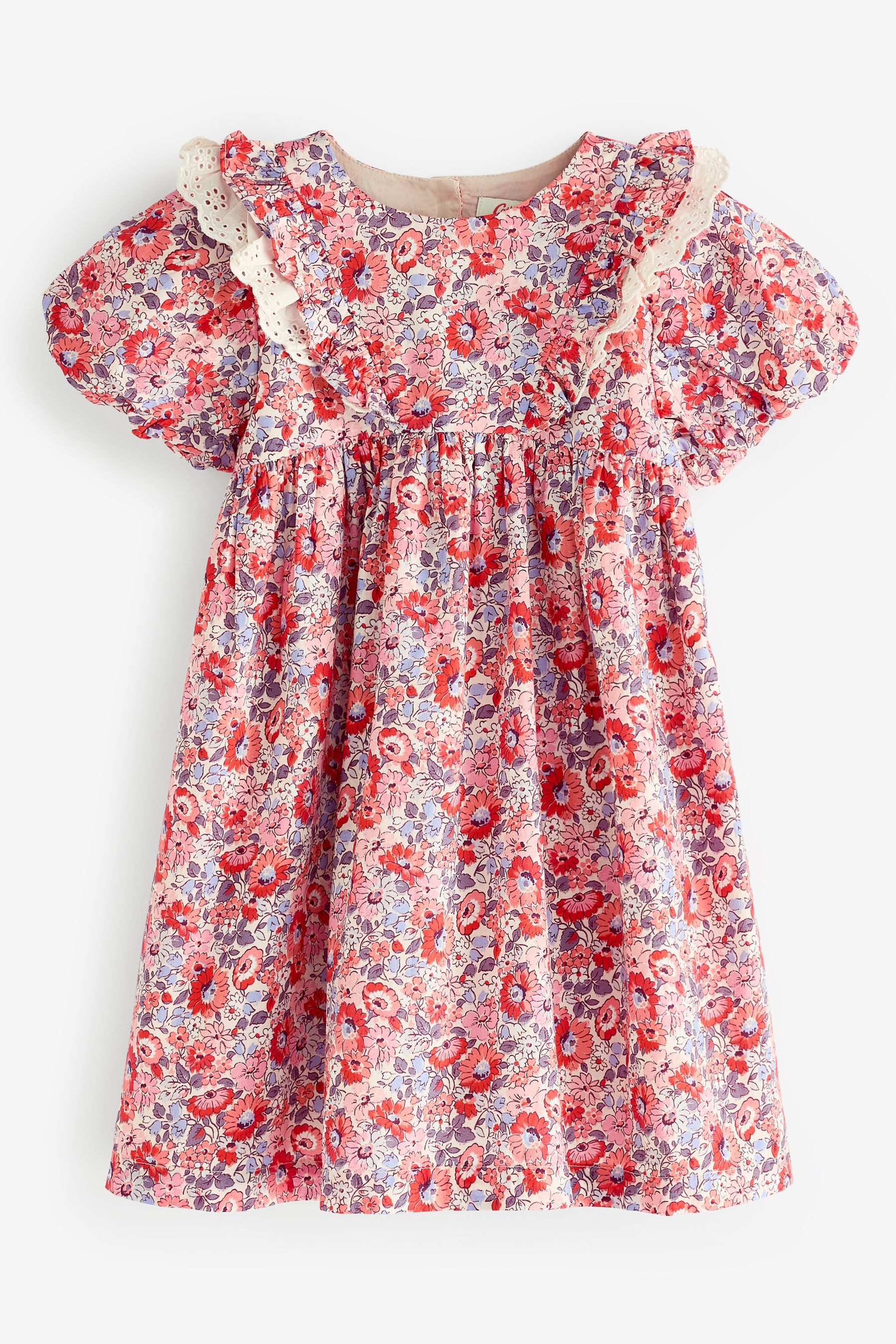 Druckkleid Cath Kidston geblümtes Kleid mit Spitzenbesatz