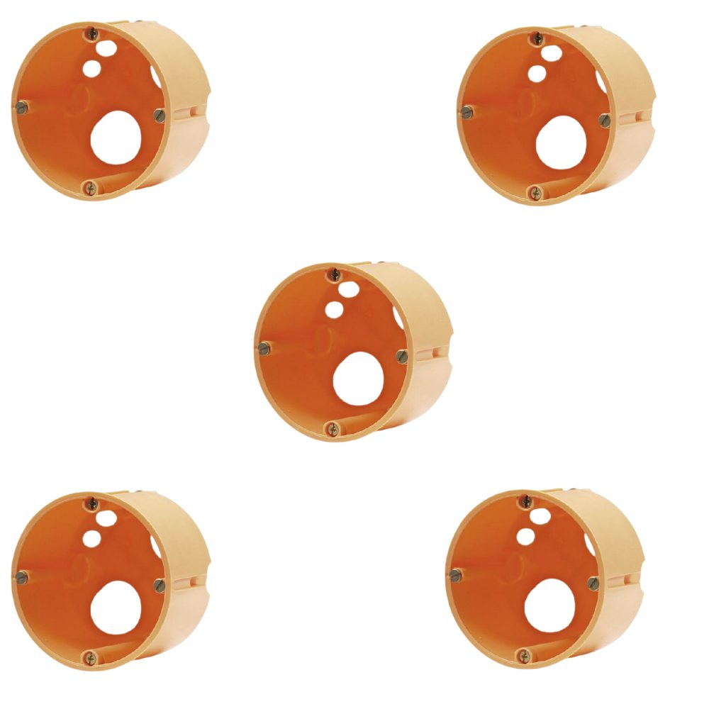 DICHTEL Steckdosenblende Hohlwanddose winddicht tief Ø68x61mm Gerätedose luftdicht HWD, Kunststoff, (5 tlg., Komplett Set inkl. Schrauben), Hohlwanddose WINDDICHT Ø68x61mm tief mit Schrauben