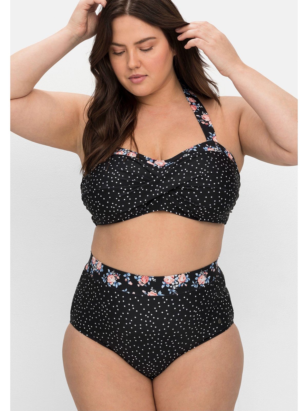 Sheego Bandeau-Bikini-Top Große Größen, in Wickeloptik, mit Neckholder-Träger