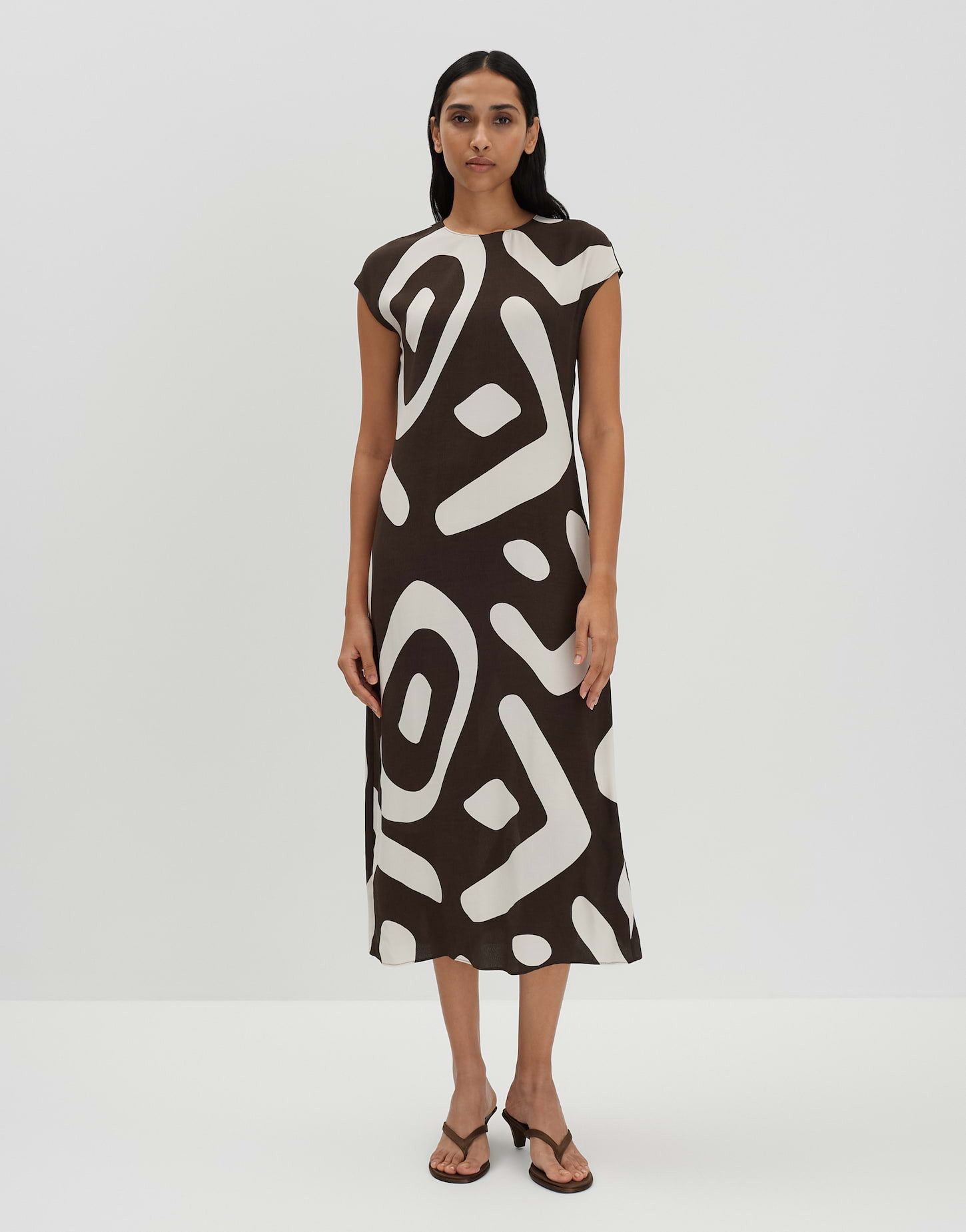 Midikleid QURESA aus Viskose Crêpe