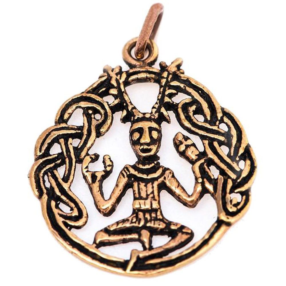 Kettenanhänger Keltischer Schmuck Anhänger Cernunnos Bronze Schmuck Pferd 35x27mm