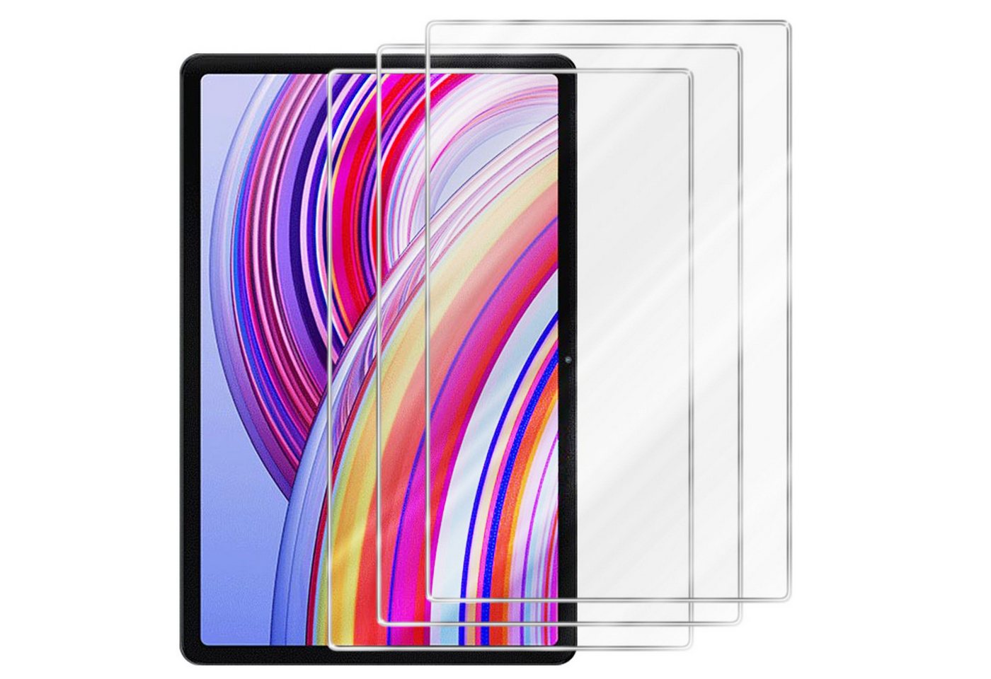 Cadorabo Schutzfolie für Xiaomi Redmi Pad Pro 2024 Schutzfolie, (3-St), 3x Schutzfolie Panzer Folie (Tempered) Display Schutzglas 3D Touch