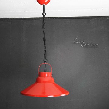 Licht-Erlebnisse Pendelleuchte IRON, ohne Leuchtmittel, Hängelampe Rot Metall dekorativ Industrie Esszimmer Küche Hängeleuchte