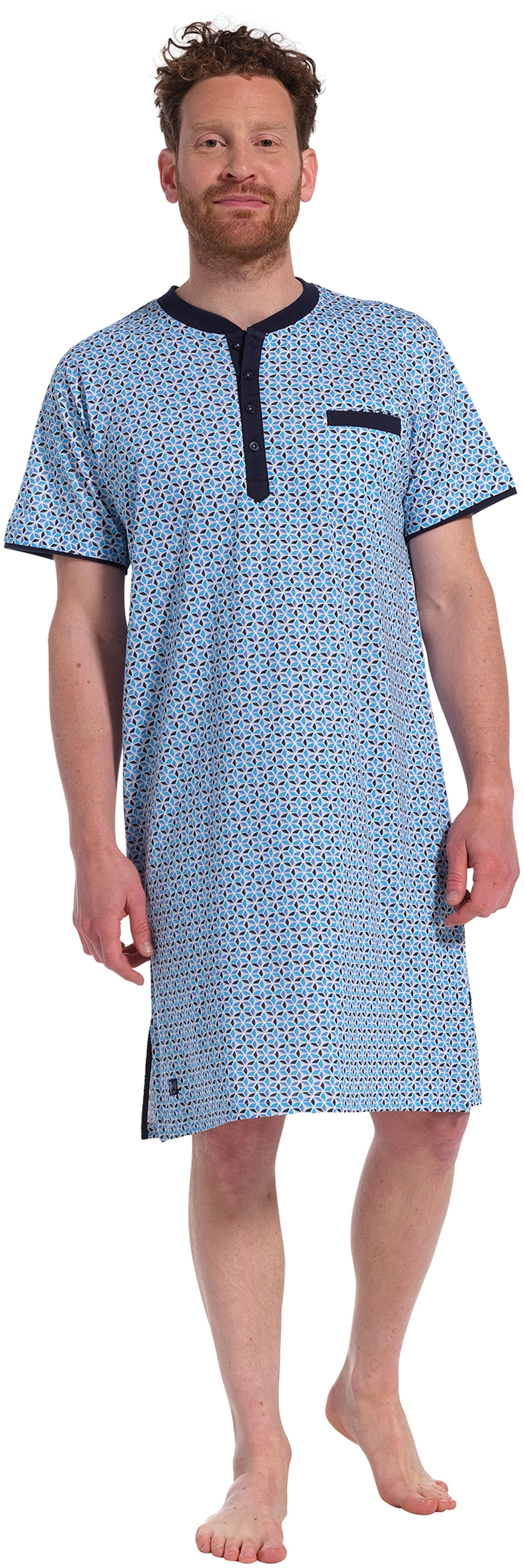 Pastunette Nachthemd Herren Schlafshirt mit kurzem Arm (1-tlg) Modisches Design