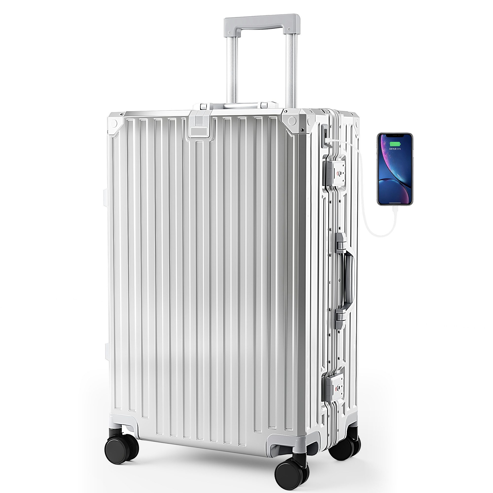ALPHA CAMP Koffer Hartschalenkoffer (20, 24, 28 Inch) Reisekoffer mit Rollen, Polycarbonat Handgepäck Luggage mit TSA Schloss & Aluminium Rahmen