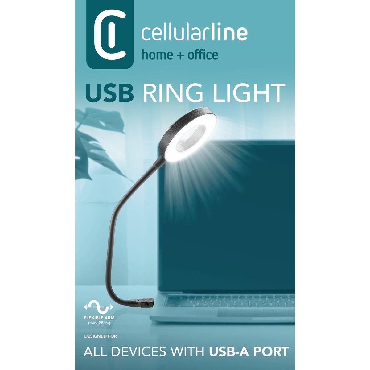 USBRLHOMEK Ringlicht USB Ringlicht Cellularline schwarz Mini Type-A - -