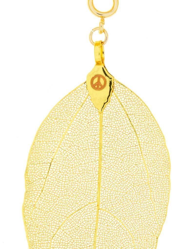Blumenkind Kettenanhänger gold Jedes Unikat Blattanhänger ein Ionen Edelstahl gold, Blatt der - Natur plattiert