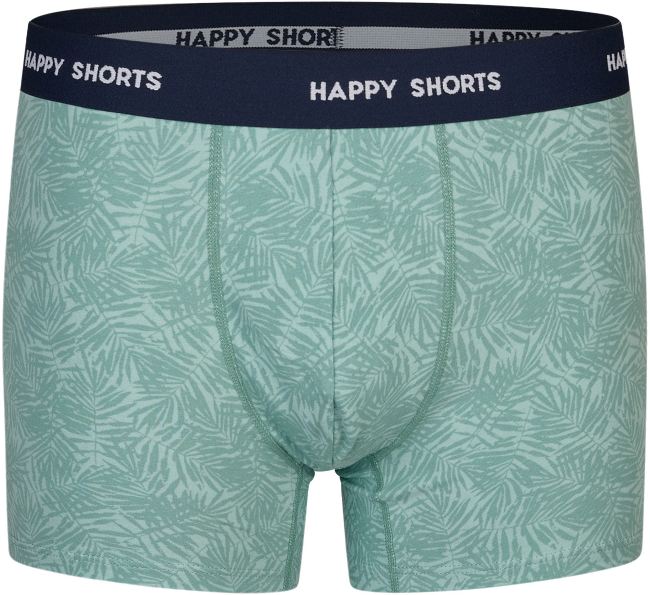 HAPPY SHORTS Trunk 2 Happy Shorts Jersey Trunk Herren Boxershorts Palmeblätter Blau Grün (1-St)