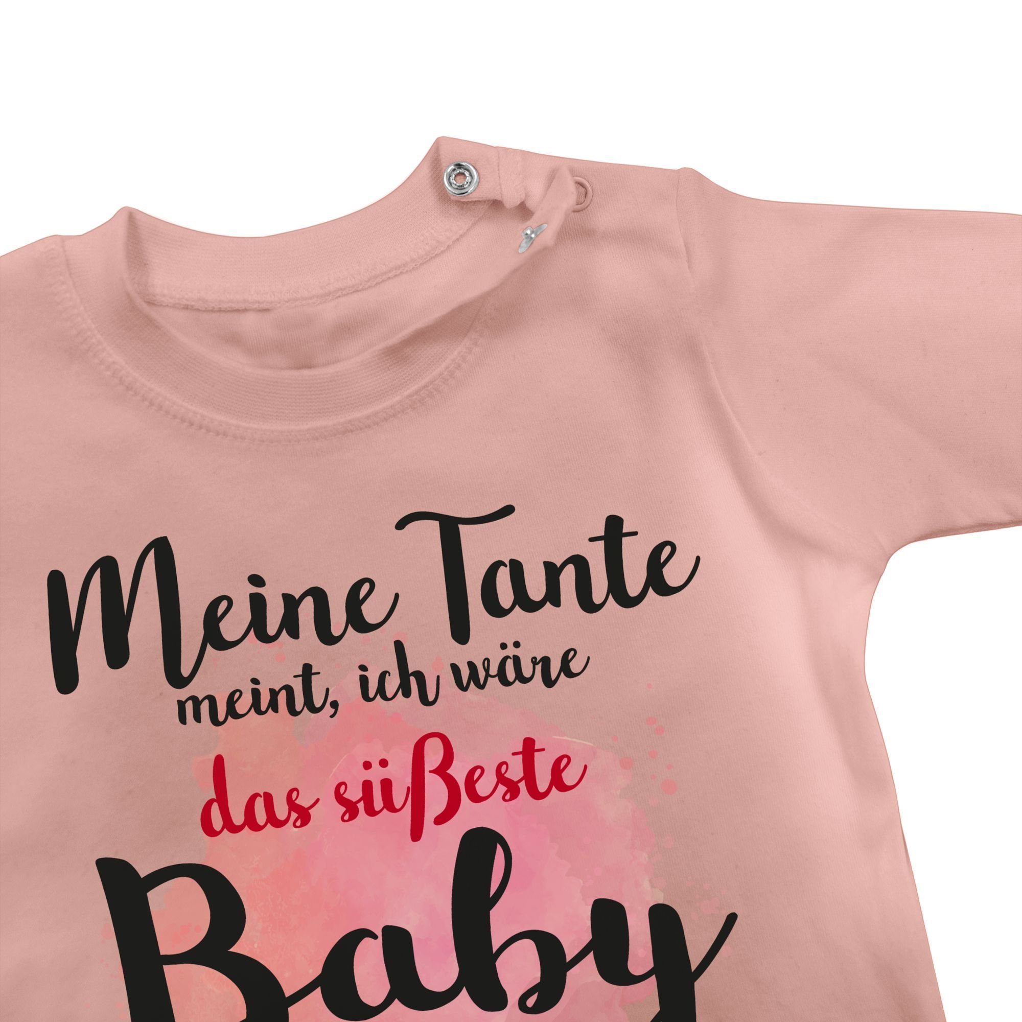 Shirtracer T-Shirt Baby Tante der Baby & Meine meint, Strampler Babyrosa wäre 1 Junge Welt. ich das Mädchen süßeste